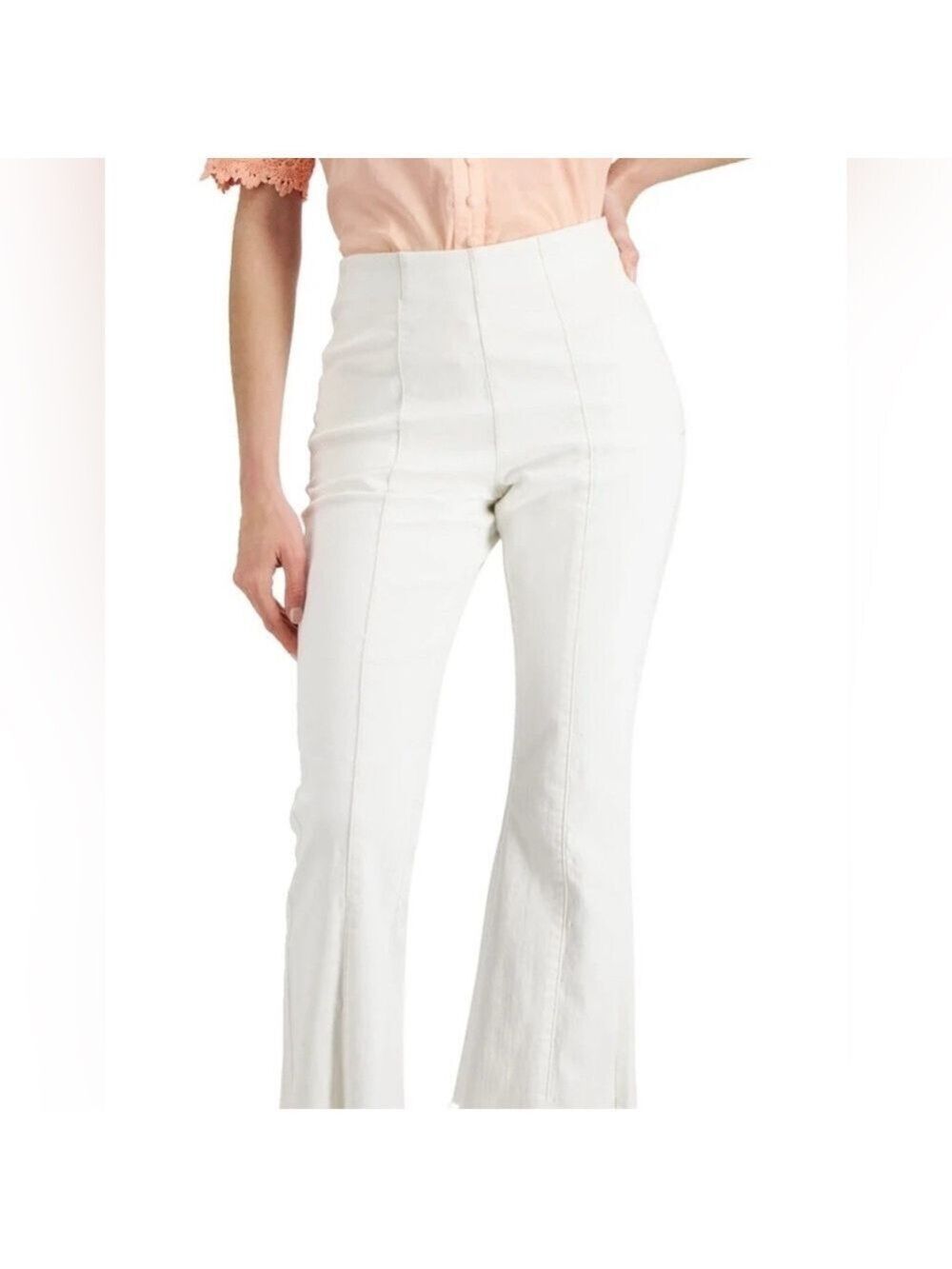 INC International Concepts White Flare Jeans Large NWT